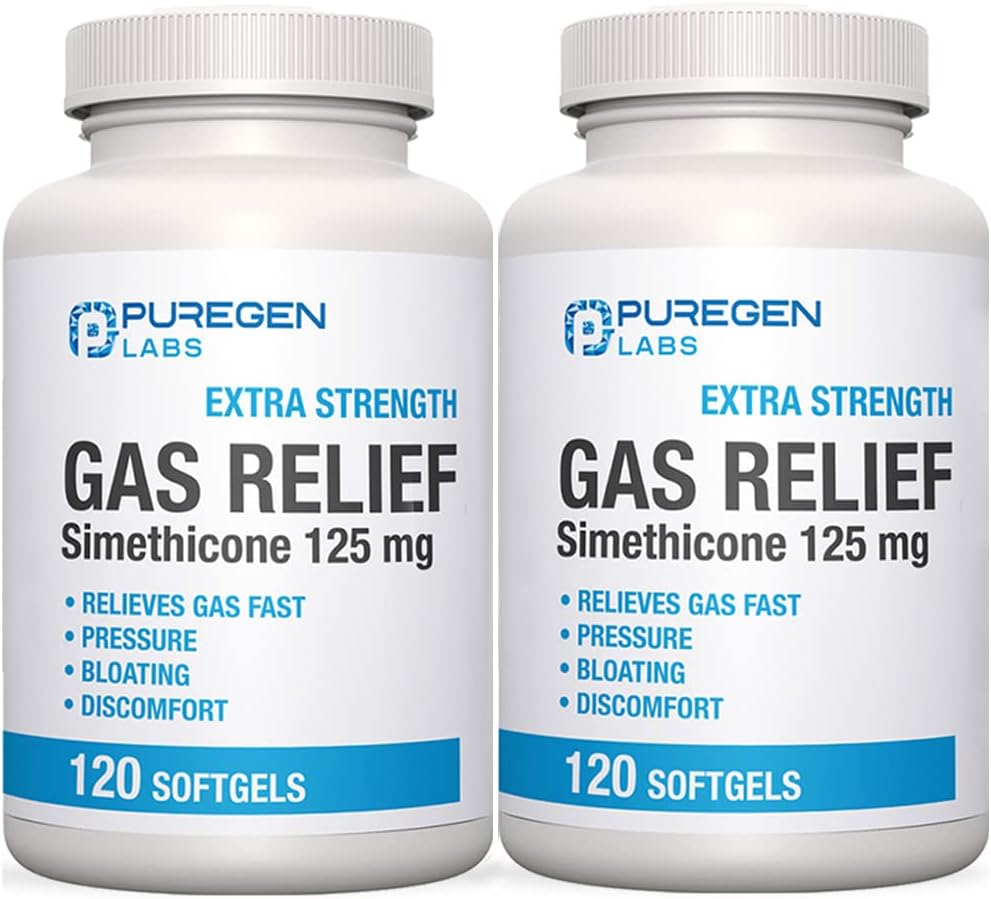 P Puregen Labs Extra Strength Gas Relief Softgels with Simeticone 125 mg