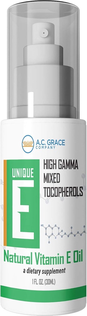UNIQUE E A.C. Grace Company, Mixed Tocopherols Concentrate Liquid, 1 ml oz (30 ml)