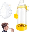 Handheld Inhaler Spacer for Infants, Children, and Adults - Anti-Staattinen - Portable Design for Home, School, and Travel - Soft Silicone Mask - Nessi OTC Spacer - Helppo puhdistaa (Keltainen aikuinen)