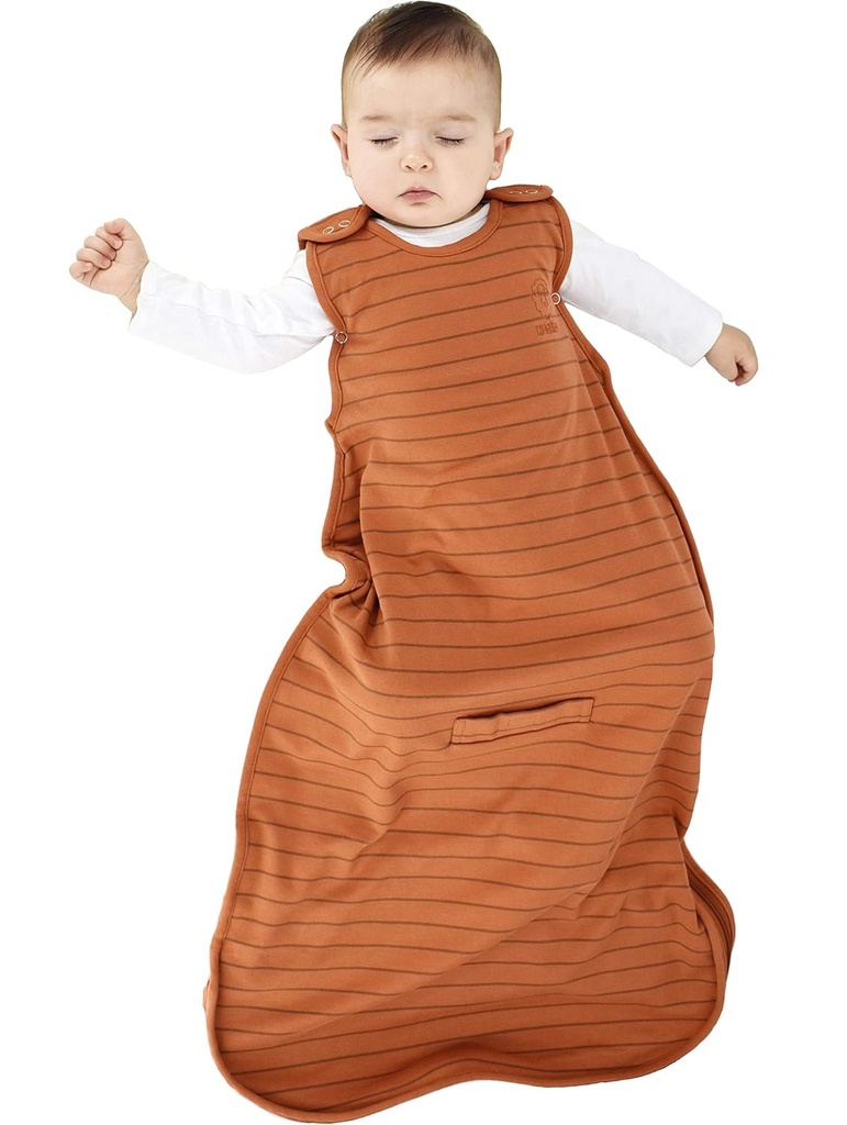 Woolino Merino Wool and Organic Cotton Ultimate Sack - 4 Season - Two-Way Zipper Säädettävä makuupussi - Universal Size Sleep Sack for Baby (2-24 kuukautta) - Rust