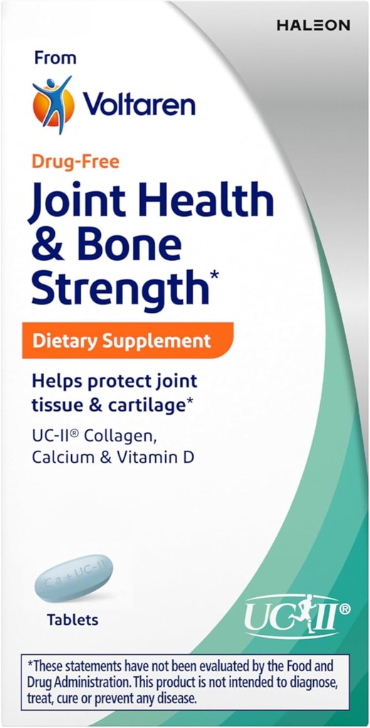Voltaren Joint Health and Bone Strength Ravintolisä Voltaren, UC-II (R) Collagen, Kalsium, ja D-vitamiinin terveenä ikääntyminen nivelkudoksen ja Cartilage .