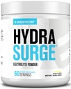 Jacked Factory HYDRASURGE Elektrolyyttijauhe - Hydraation lisäravinteet w/Key Minerals, Himalajanmeren suola, Kookosvesi - Keto Friendly, Luonnollisesti makeutettu - 60 tarjoilua, sitruunamehu