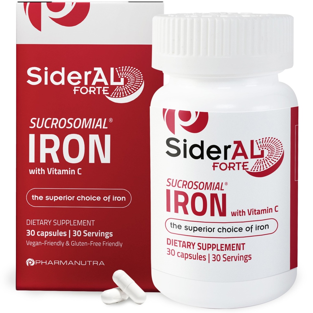 SiderAL Forte Iron Supplement kliinisesti todistettu nostamaan tasoa ilman sivuvaikutuksia ... Sukrosomiaalinen korkea imeytyminen Hellävarainen rauta pillereitä naisille ja miehille...