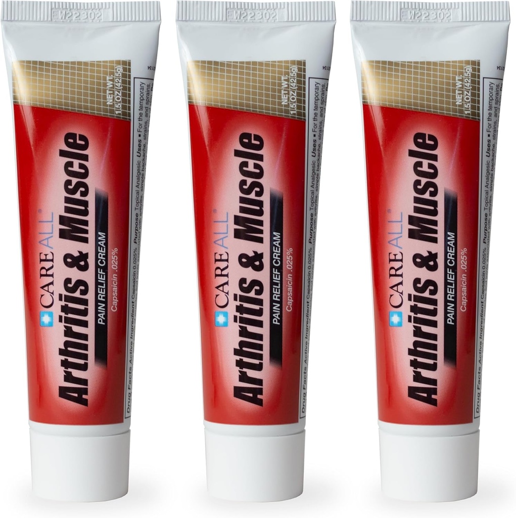 CareAll Capsaicin Niveltulehdus, Lihas, ja nivelvoidetta 1,5 oz. (3 Pack), lievitys pieniä särkyjä ja kipuja selkäkipu, nyrjähdykset, kannat, niveltulehdus. Tuoksu vapaa