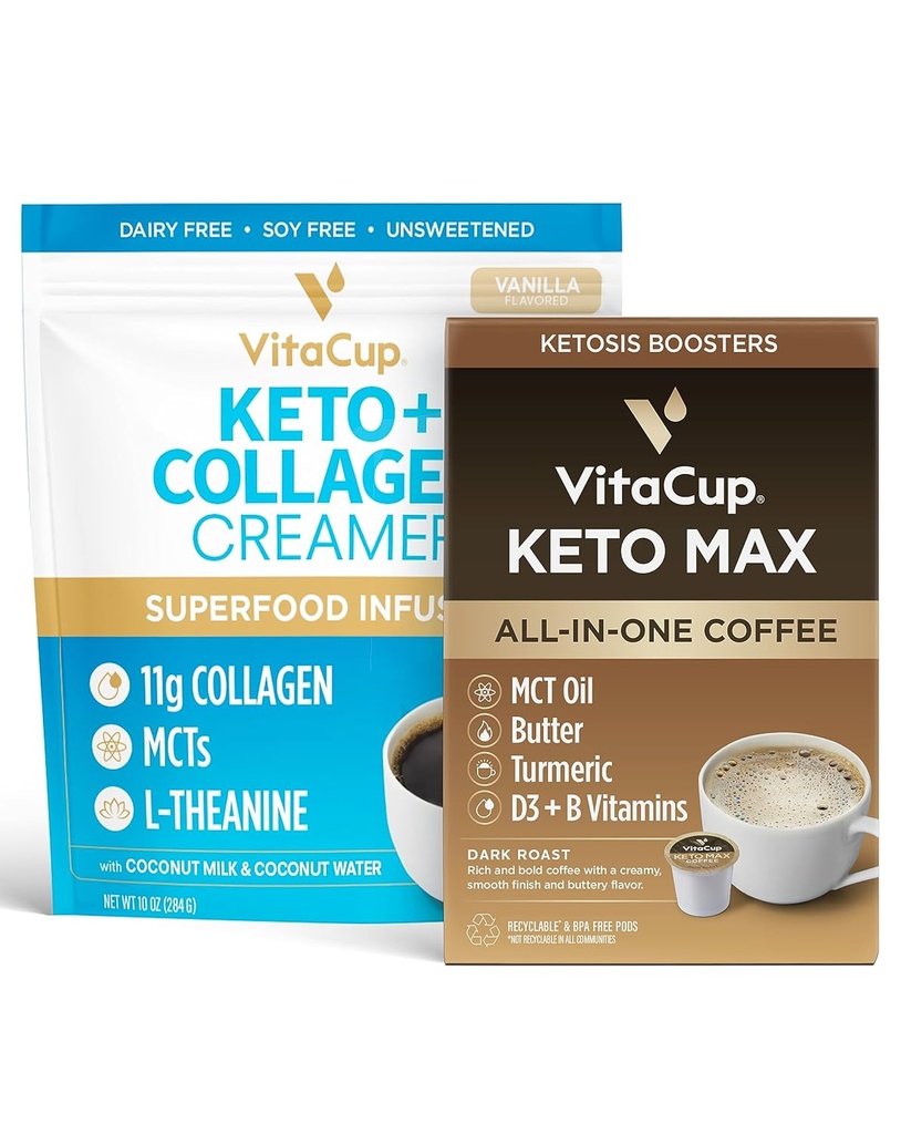 VitaCup Keto Max kahvikapselit 18ct & Keto Creamer 10oz