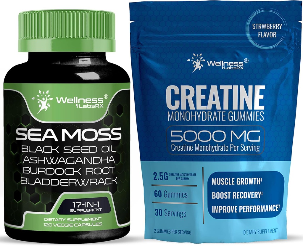 WELLNESS LABSRX Irlanninmeren sammal kapselit - Creatiini Gummies 5000mg