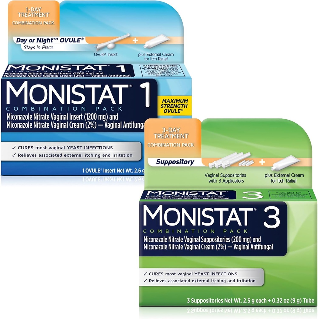 Monistat 2 Pack (3- Day Suppository and 1 Day Ovule Combination Pack)