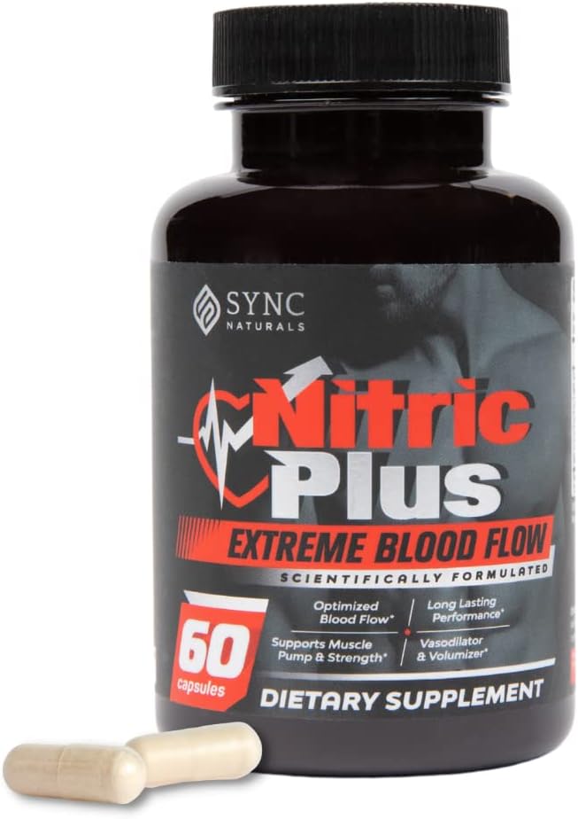 Nitric Plus-800mg L Arginine- 400mg L Citrulline- Extra Strength Nitric Oxide Pills | 30mg Niacin - Högpresterande träning | Nitric Oxide Supplements för män och kvinnor | 60 Count