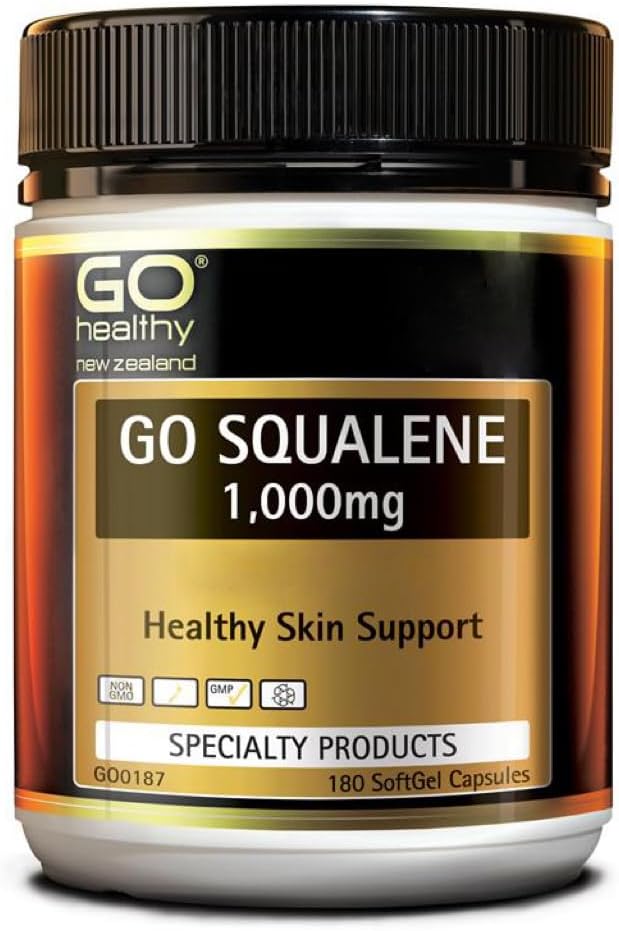Go Healthy Go Squalene ihon tuki, antioksidantti suojelu, kolesterolitaso tuki 1000mg 180 Softgel Caps