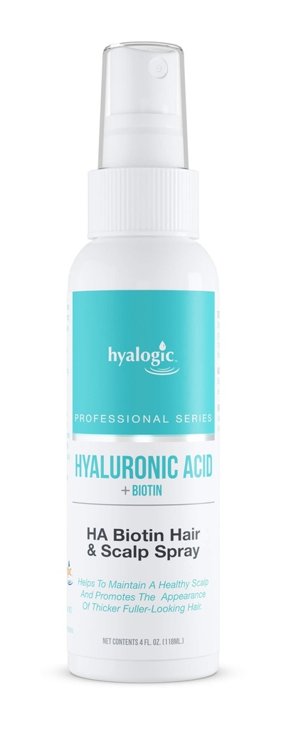 Hyalogic Biotin Hair Growth Spray med Hyaluronic Acid - Professionell hårprodukt för gallring hår - Hälsosam hårbotten Hydration, icke-Greasy, Volumizing Hair Product (4 Fl oz)