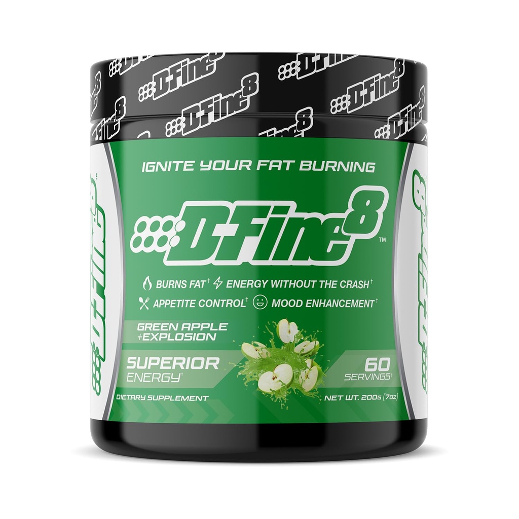 Thermogenic Pre-Workout Energy Powder & Shredding Supplement, Boost Energy Mood & Focus, Sugar Free, Sisältää Senactiv, Endurance, 300mg kofeiini, N-asetyyli-L-tyrosiini (Green Apple Explosion)