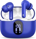 Langattomat kuulokkeet Bluetooth 5,3 kuulokkeet Basso Stereo korvanuket melu Canceling Mic LED näyttö korvakuulokkeet IP7 vedenpitävä 36H Leikkiaika Laptop Pad Puhelimet Urheilu harjoitus Sininen