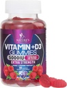 Vitamin D3 Supplement Gummy 5000 IE (125 mcg) Dietary Vitamins D för män och kvinnor - Ben, tänder, muskel- och immunhälsostöd, hög styrka VIT D3 Naturens icke-GMO & Gluten Free - 60 Gummies