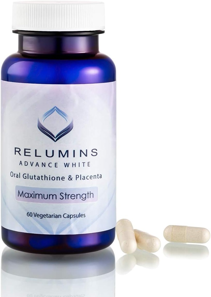 Alumiinit Advanced valkoinen Glutatione kapselit - Max Strength täydentää ALA, Placenta, Rose HIPS & C-vitamiini - tukee kollageeni & nuorten iho, valmistettu USA - 60 Caps