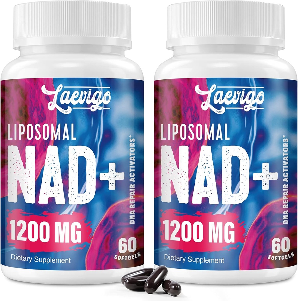 Liposomal NAD + Supplement 1200mg High Absorption, Cellular Energy & Mitochondrial Support, NAD Plus för Longevity & Vitality, Anti-Aging Formel, 120 Softgels