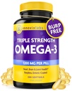 InnovixLabs Triple Strength Omega 3 täydennysosa, Burpless Fish Oil for Women and Men - 900 mg EPA & DHA, Brain & Joint Support, Award Winning & Third-Party Tested, 200 Softgels