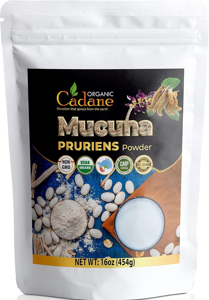 Organic Cadane Mucuna Pruriens Powder 1 punta ... Edistää aivojen terveyttä, tukee immuunijärjestelmää, energiaa... USDA Certified Vegan-Friendly Supplements 