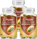 Ubiquinol CoQ10 600 MG Softgels with Omega-3 & Shilajit & PQQ, Advanced Dual-Delivery Coenzyme-Q10, Active CoQ10 Ubiquinol Supplement for Fertility, Antioxidantti, Heart, Brain & Energy, 180 Servings