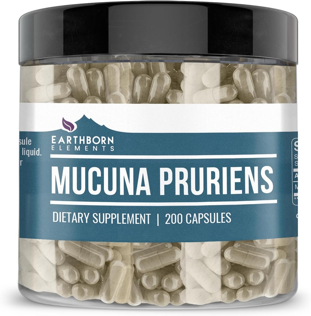 Earthborn Elements Mucuna Pruriens Extract, 200 kapslar, inga tillsatser eller filter