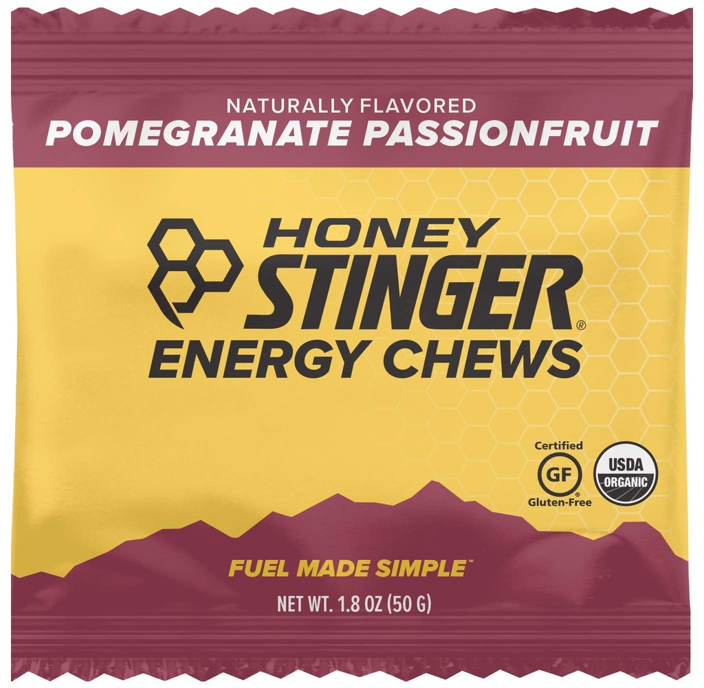 Honung Stinger Organic Energy Chews, Pomegranate Passionfrukt, 1,8 Ounce