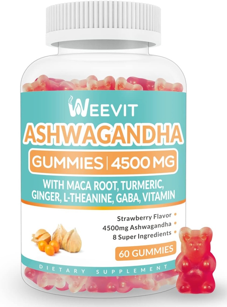 Sokeriton Ashwagandha Gummies for Women & Men, Ashwagandha Gummy with Maca Root Powder