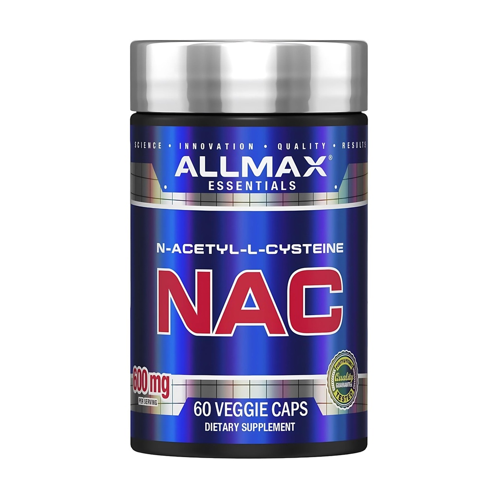 ALLMAX NAC - 60 kasviskapselia - Immuunituki & vapaa radikaalisuojaus - 60 tarjoilua