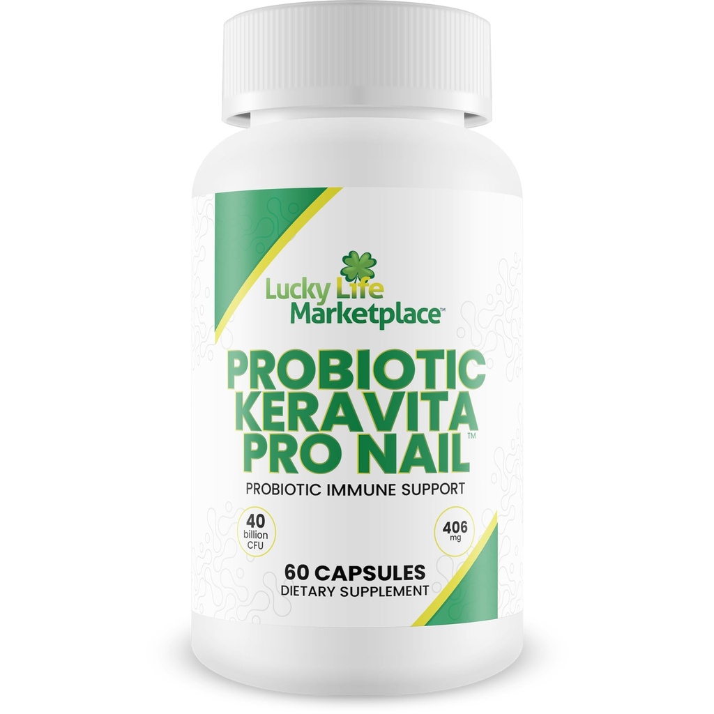 Probiotisk Keravita Pro Nail - Probiotisk immunstöd för att hjälpa kroppen att naturligt försvara mot svamp - Främja Clear Nails - Stöd Hälsosam Gut Microbiome för att hjälpa immunsvar