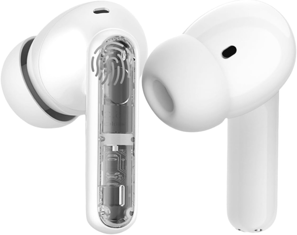Wireless Earbuds P1 PRO med Translucent Style, Bluetooth-hörlurar med Clear Call Mics, IPX7 Waterproof Ear Buds Deep Bass Wireless Earphones, 30H Kompatibel med Samsung TV Android iOS