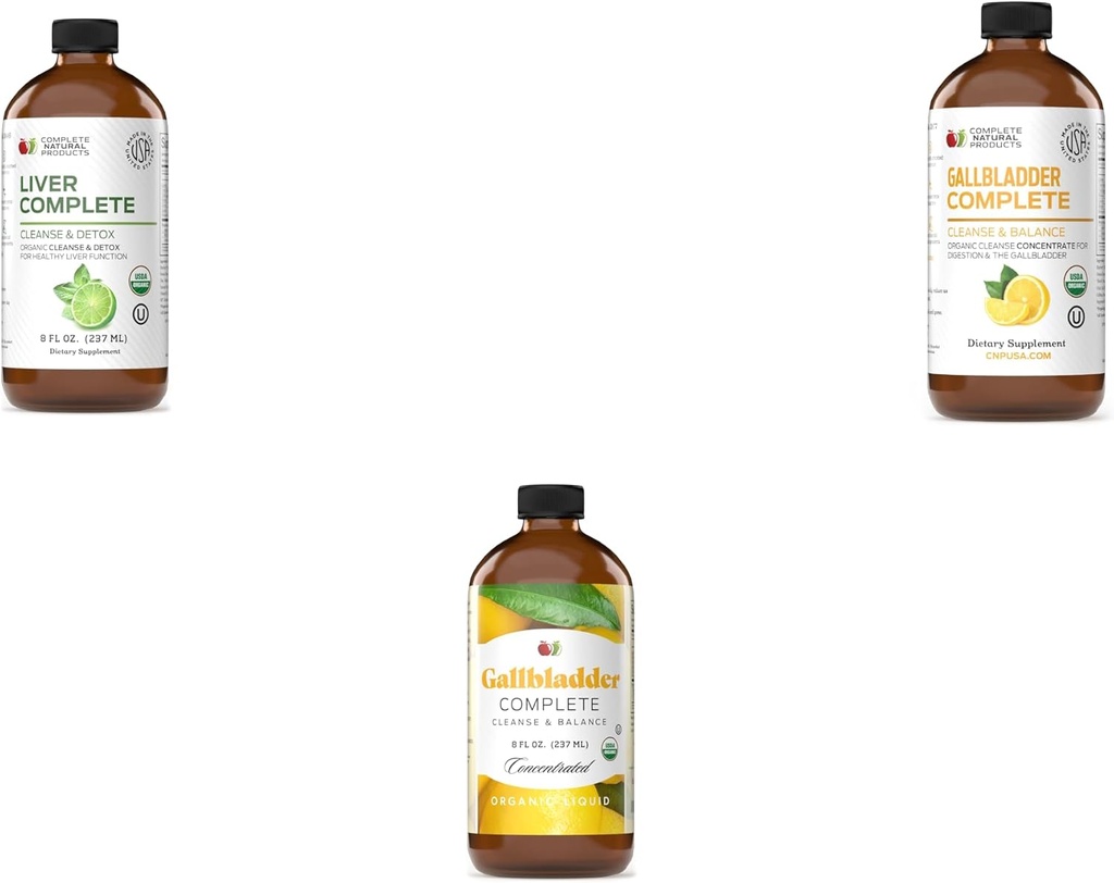 Complete Natural Products Liver Complete 8oz, Sappirakko Täydellinen 8oz & Sappirakon puhdistus ja tasapaino 8oz Bundle