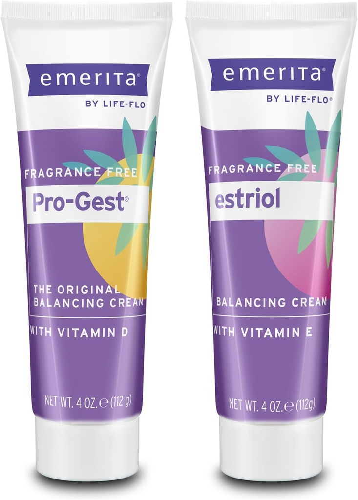 Emerita Pro-Gest Balancing Cream D-vitamiinia, Progesteronia ja estriolia - Tuoksu ilmaiseksi, 60 päivän takuu, 4oz
