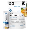 10X Health Hydraation pakkaukset Wave Crusher Elektrolyytti juoma Mix Liquid 15 laastaria magnesiumsitraatilla, natriumilla ja kaliumilla - luonnollinen maku Elektrolyytti
