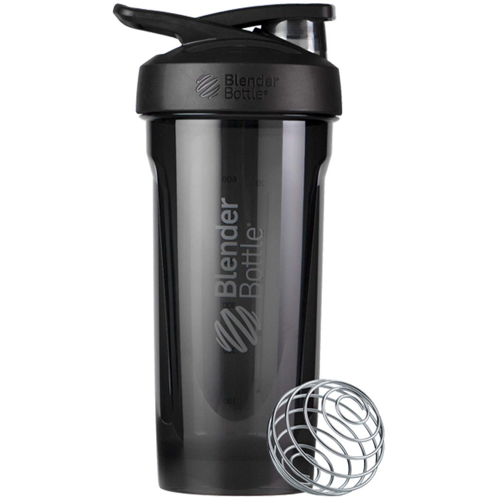 BlenderBottle Strada Tritan Shaker pullo Lukitus Lid, 28-kauko, musta