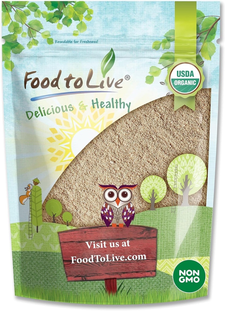 Mat för att leva organisk Ashwagandha Root Powder, 12 Ounces - Non-GMO, Finely Ground Indian Ginseng, Pure, Raw, Vegan. Lätt att blanda. Adaptogenic Herb.