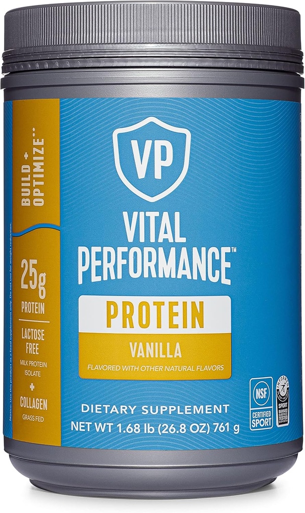 Vital Proteins Collagen Peptides Powder - vanilja, proteiinijauhe Blend, laktoositon, valmistettu ilman gluteenia, 1,68 lb