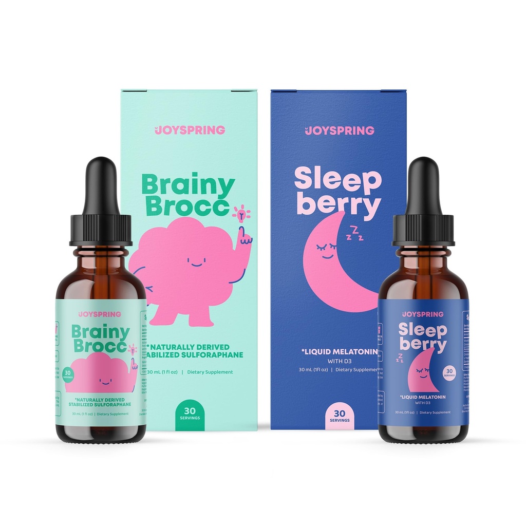 JoySpring SleepBerry Liquid Melatoniini ja Sulforaphane täydentää lapsille
