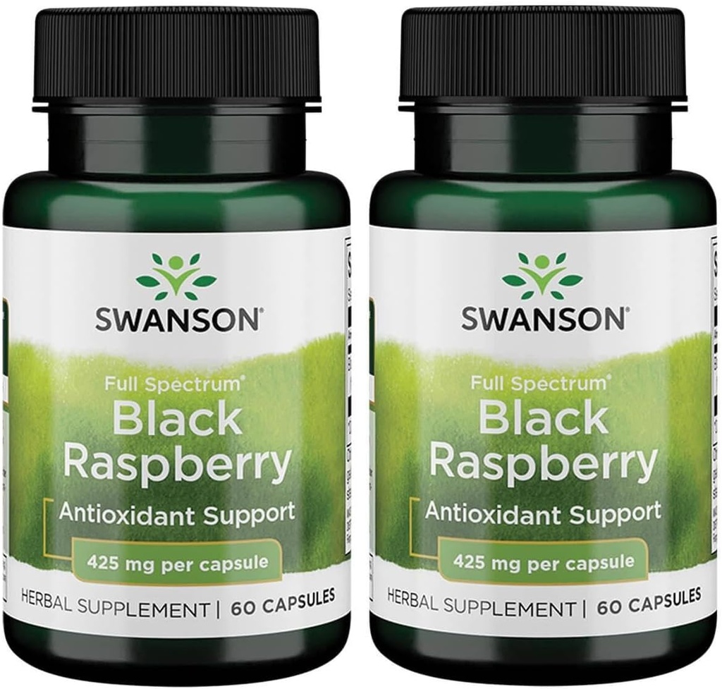 Swanson Musta vadelma - kasviperäisten täydentää edistää yleistä hyvinvointia tukea - luonnollinen lähde Flavonoids & C-vitamiini - (60 kapselia, 425 mg Each) (2 pakkaus)