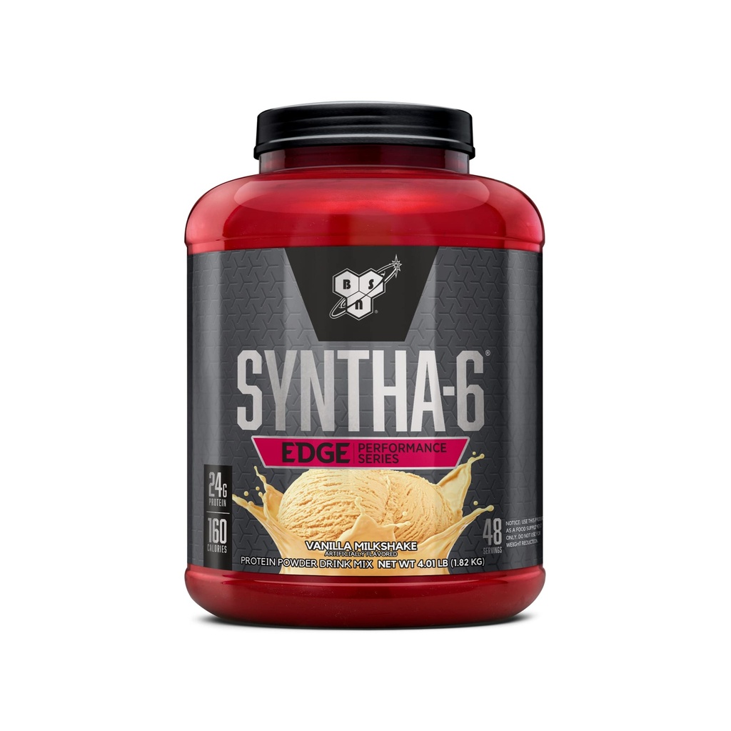 BSN SYNTHA-6 Edge Protein Powder, Vanilla Protein Powder Hydrolysed Whey, Micellar Casein, Milk Protein Isolate, Low Sugar, 24g Protein, Vanilla Milkshake, 48 Tarjoilua