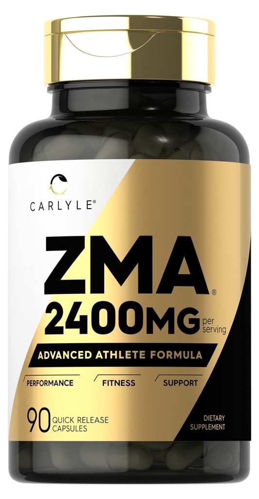 Carlyle ZMA Supplement för män och kvinnor 2400mg | 90 greve | Non-GMO, Gluten Free Formel