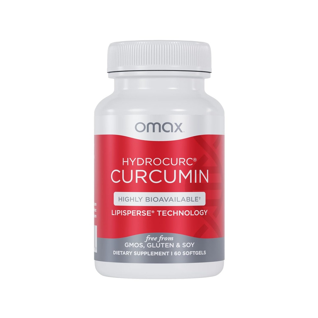Omax3 HydroCurc Turmeric Curcumin Softgels, Erittäin biologisesti saatavilla, Nanoparticle Potency & Absorptio (60 Softgels)