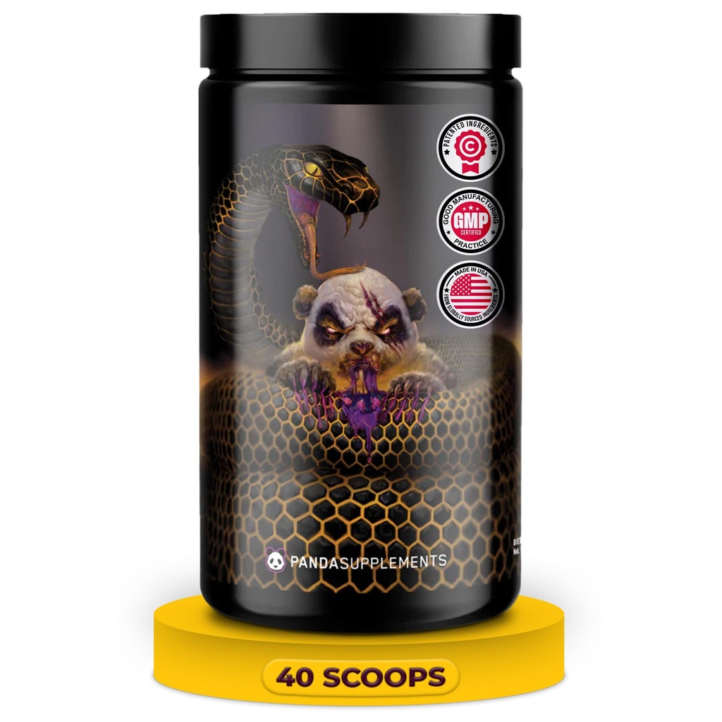 Undergound Bio Labs: Panda Supps Pandamus, Extreme Pre Treout Maximum Performance, Pump, ja Focus (40 Scoops) (Grape Bubblegum)