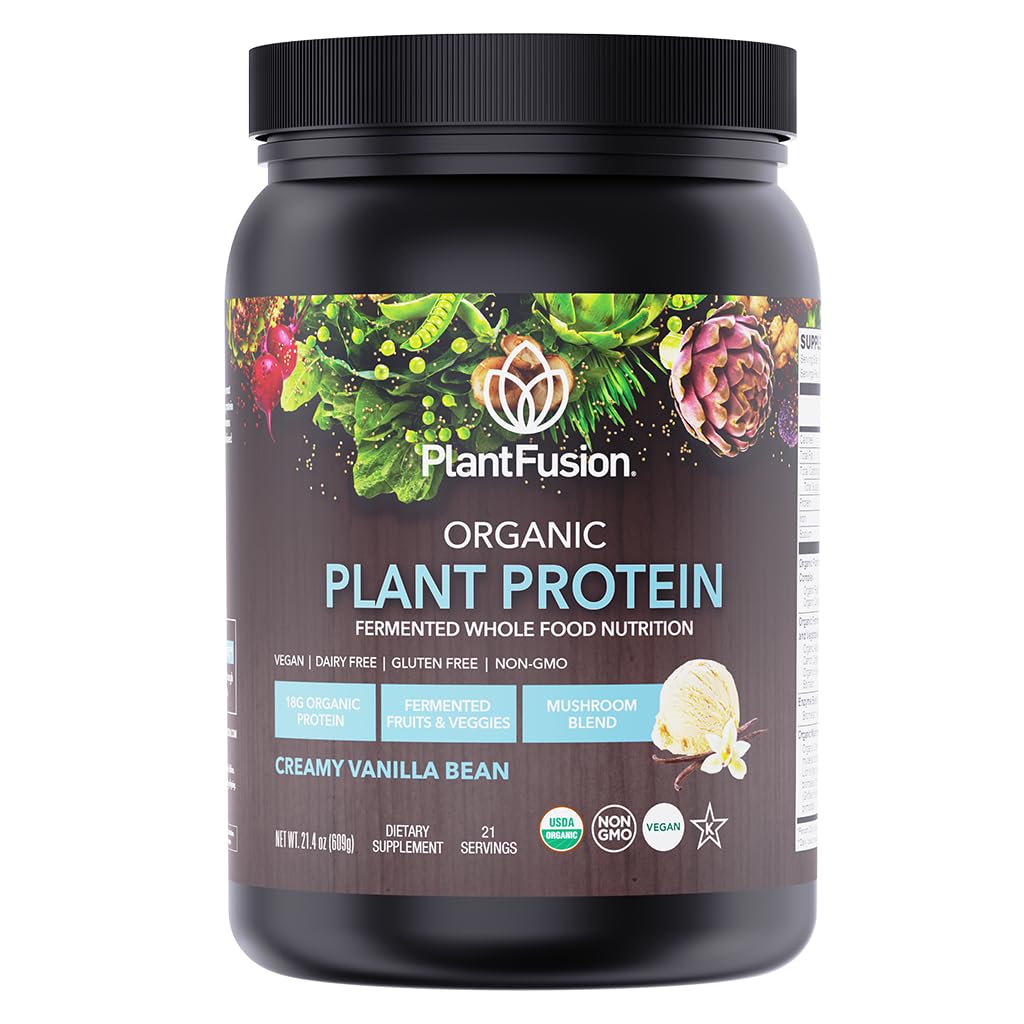 SOTRU Organic Vegan Protein Powder - Koko ruoka, kasvipohjainen proteiinijauhe vihreiden Superfoods, Entsyymit ja Probiootit - USDA Certified Organic, Ei-GMO, Gluteeniton - Vanilla 18,5 oz, 21 Tarjoilut