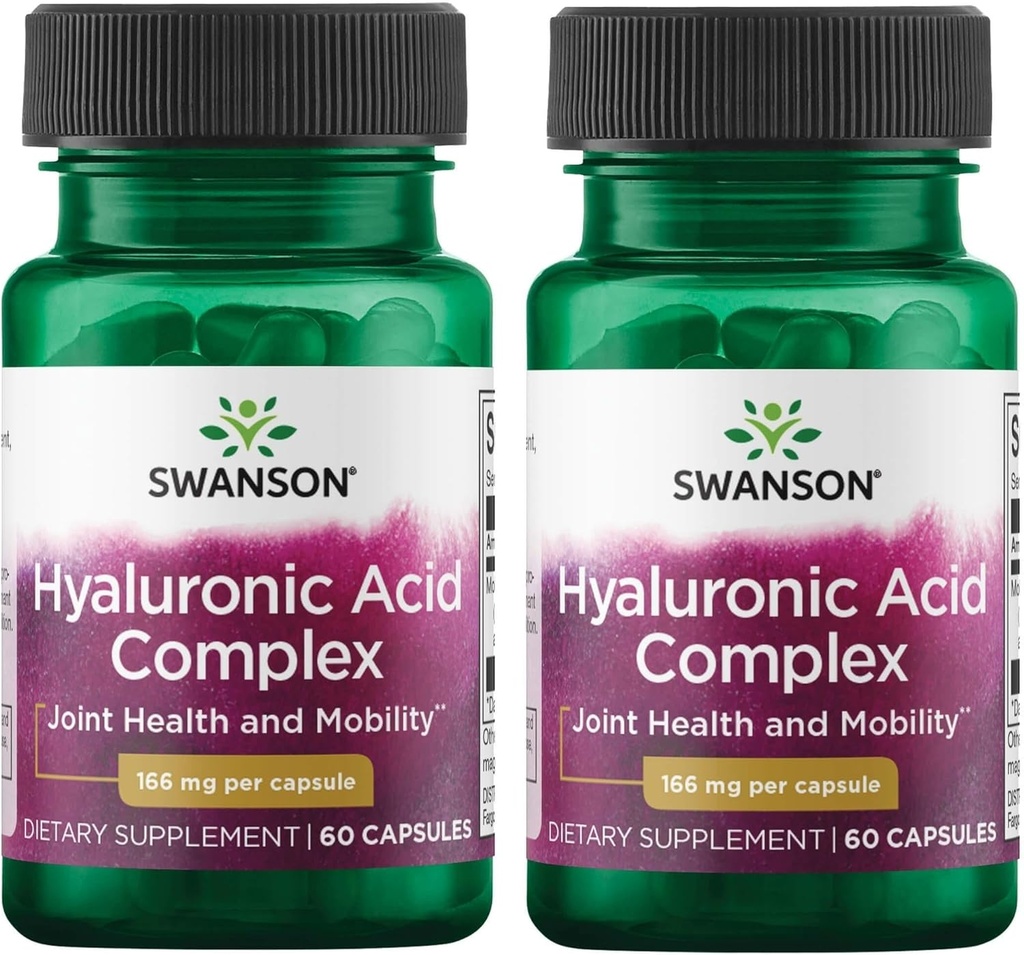 Swanson Hyaluronic Acid Complex 166 mg 60 kapselia (2 pakkaus)