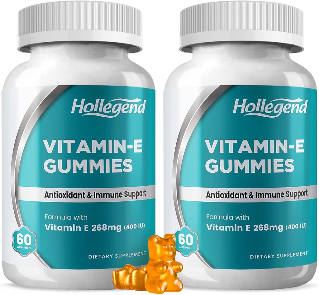 E-vitamiini Gummies 268 mg 400 IU, luonnollinen E-vitamiini purutabletti aikuisille, naisille ja miehille, iholle ja immuunille, antioksidantti, appelsiinin maku 120