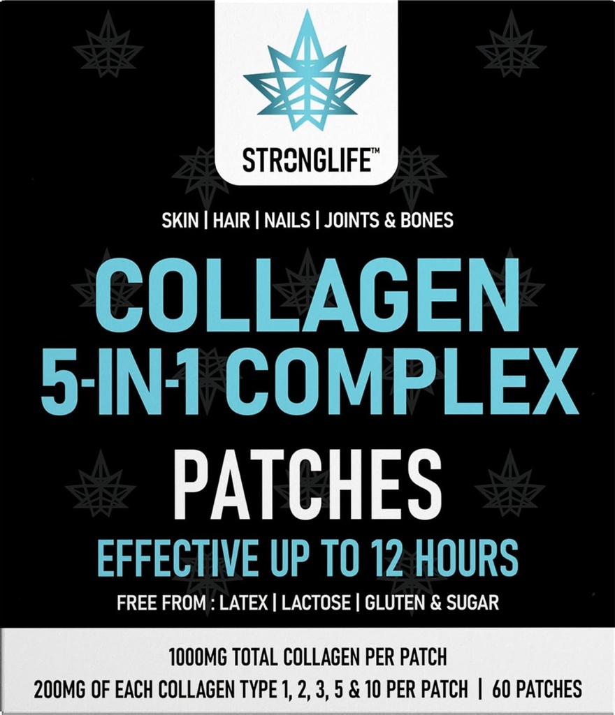 Collagen Complex Patches ... tyypit 1, 2, 3, 5 60 Transdermaalinen Patchs for Skin, Hair, Nails, and Joint Health...