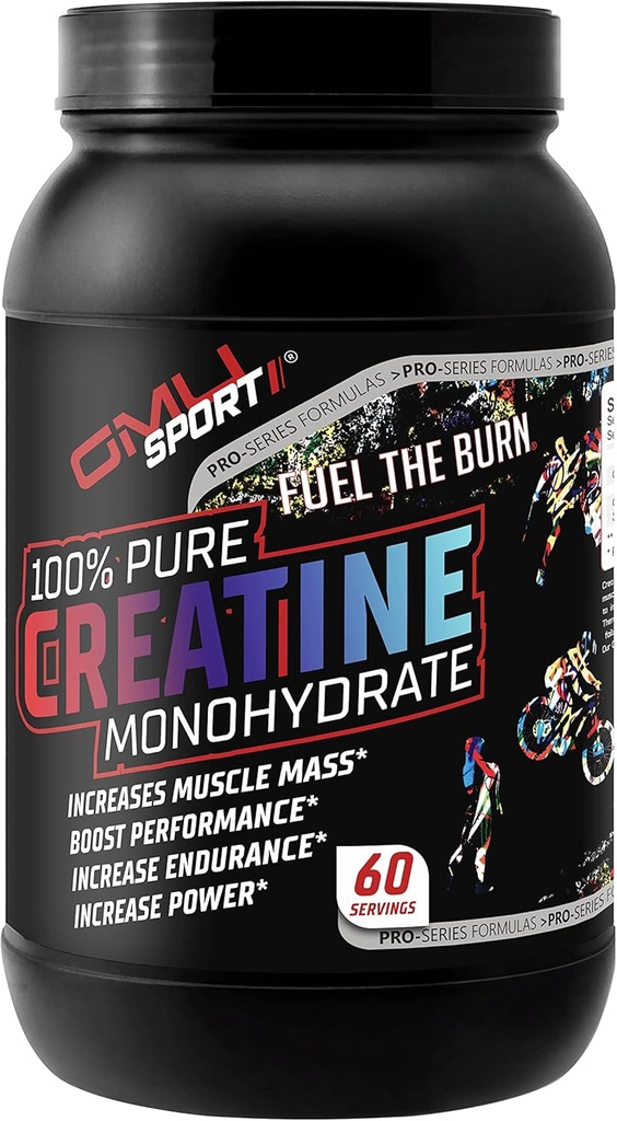 GMU SPORT - 100% Pure Creatiini Monohydraatti Powder for Miehet ja naiset - Pure Creatiini Powder for Muscle Growth, Enhanced Performance ja lisääntynyt vahvuus- Creatiini täydentää - makuamaton