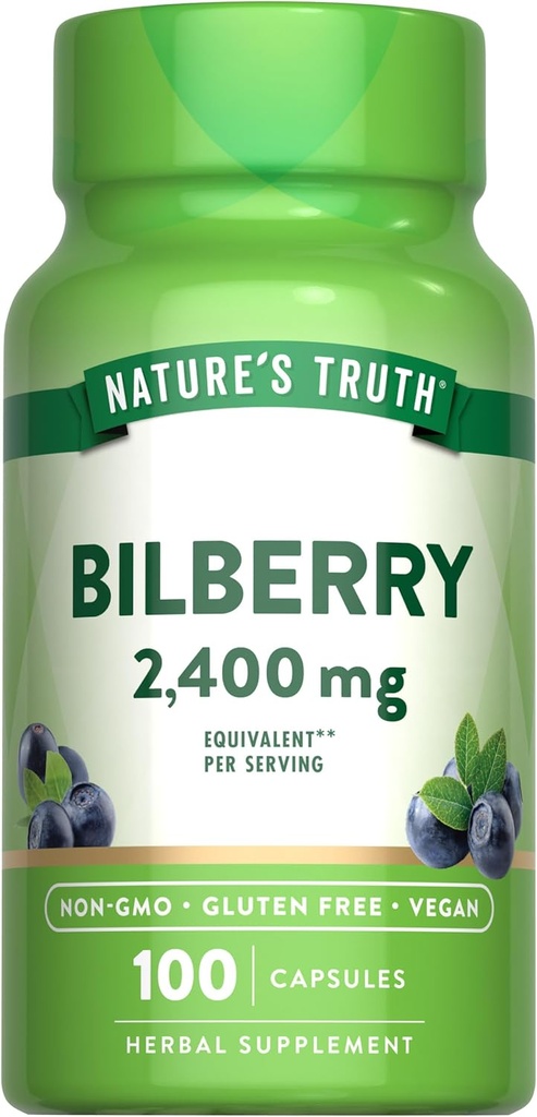 Nature's Truth Bilberry Extract Capsules ... 2400mg...