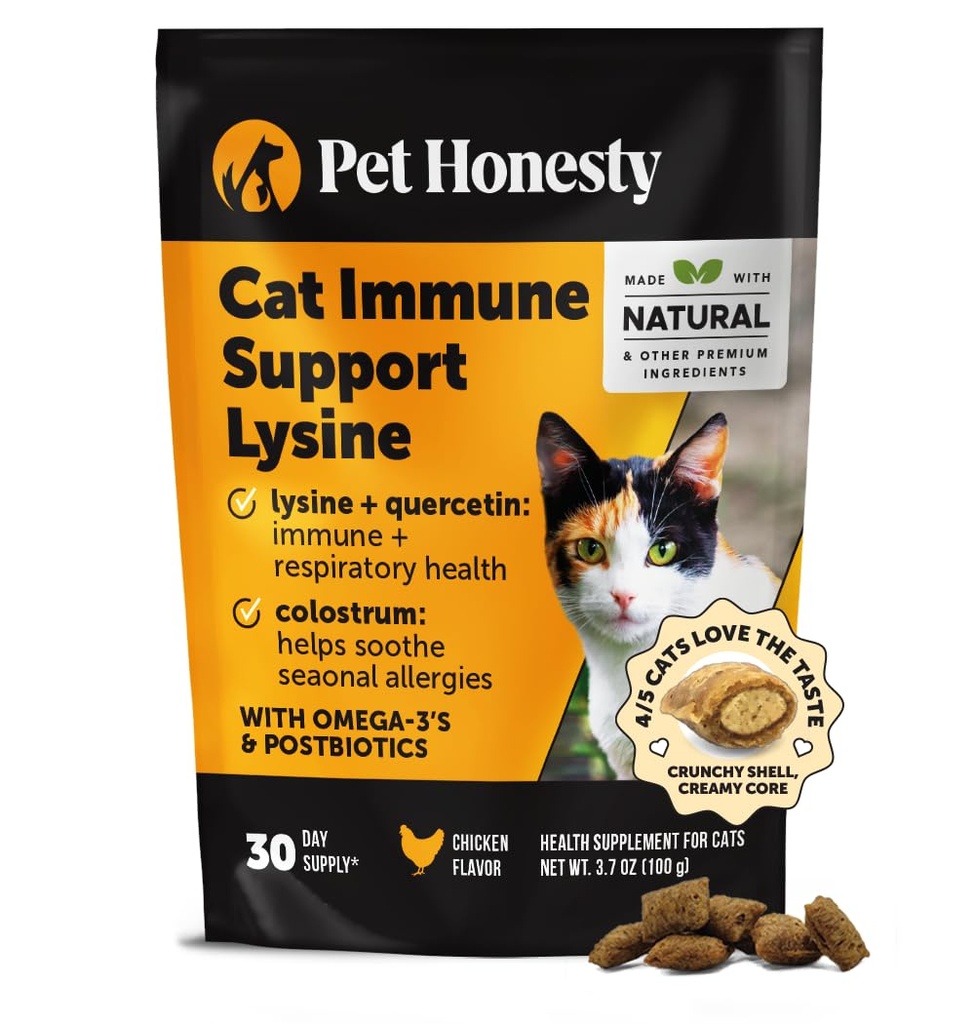 Cat Immuunituki Lysine ... Allergia- ja immuuniterveyden lisäravinteet kissoille, joissa on L- Lysiini, kolostrum, Quercetin & Omega-3...