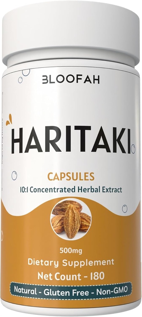Haritaki Fruit Capsules 500mg ... 10:1 Extract Natural Haritaki Powder (Terminia chebula)