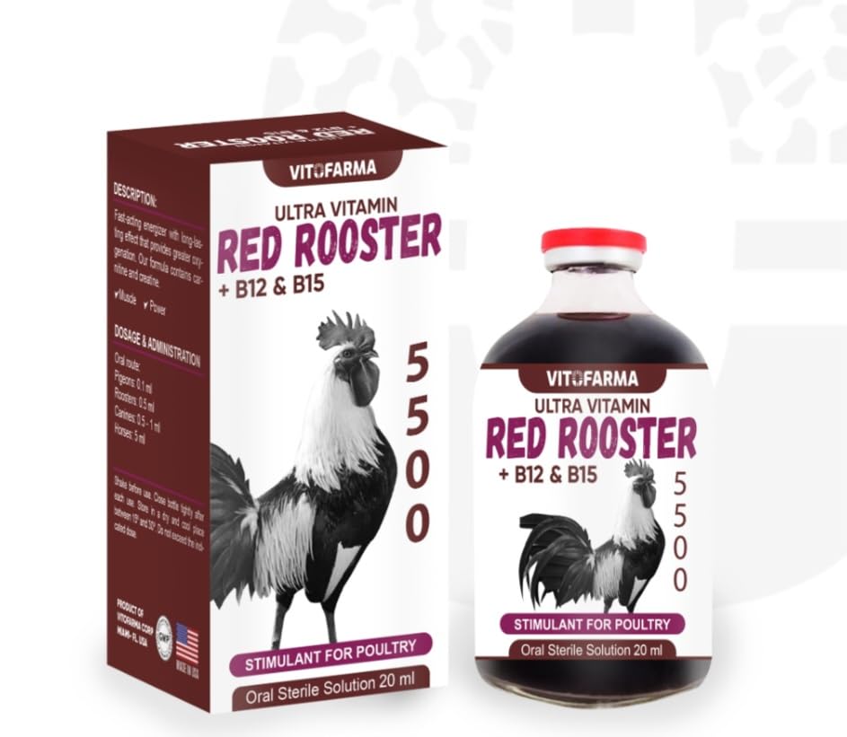 B12 5500 20ml Restaurative Muscle Mass Optimal Weight Training Support Booster for Rooster - Susupplemento para Gallos b12 20 ml (20 ml)