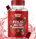 Folic Acid Gummies 400mcg - Essential Prenatal & Pregnancy Gummy för kvinnor, mamma och barn att vara - 60 Raspberry smaksatta folat Gummy Vitaminer - Tillverkad i USA